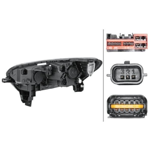 Hauptscheinwerfer Hella 1EX 013 888-101 f&uuml;r Renault Rechts