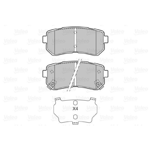 Bremsbelagsatz Scheibenbremse Valeo 601135 f&uuml;r Hyundai Kia Naza Kia (dyk)