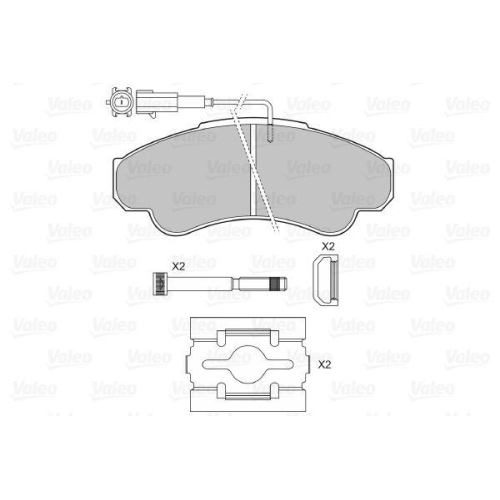 Bremsbelagsatz Scheibenbremse Valeo 598569 f&uuml;r Citro&euml;n Fiat Peugeot Vorderachse