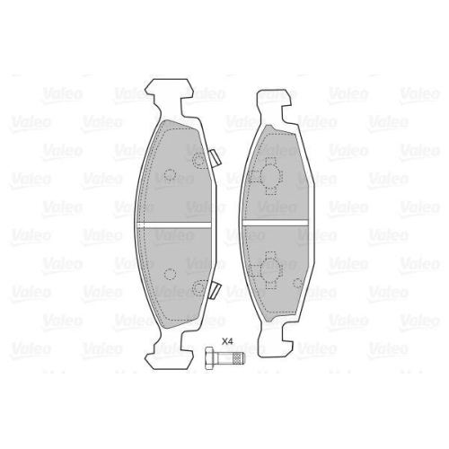 Bremsbelagsatz Scheibenbremse Valeo 598510 f&uuml;r Jeep Vorderachse