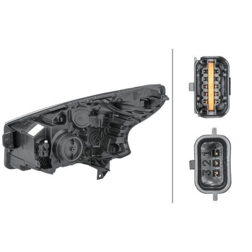 Hauptscheinwerfer Hella 1EE 011 565-161 f&uuml;r Opel Rechts