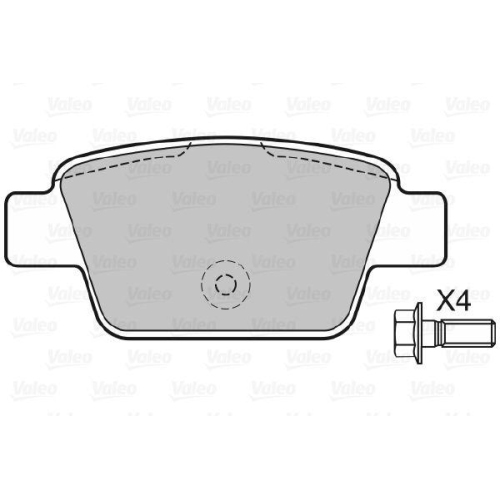Bremsbelagsatz Scheibenbremse Valeo 598633 f&uuml;r Alfa Romeo Chrysler Fiat Lancia