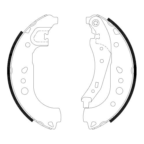 Bremsbackensatz Hella 8DB 355 022-281 f&uuml;r Renault Smart Hinterachse