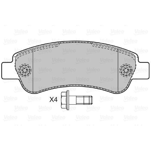 Bremsbelagsatz Scheibenbremse Valeo 598892 für Citroën Fiat Peugeot Hinterachse