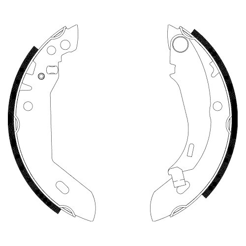 Bremsbackensatz Hella 8DB 355 000-591 f&uuml;r Peugeot Renault Hinterachse