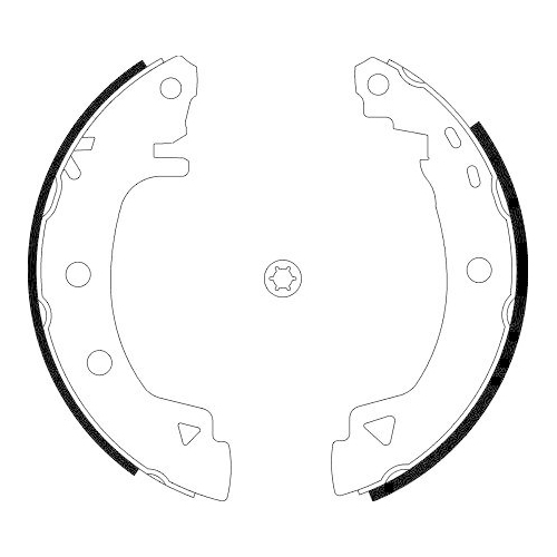 Bremsbackensatz Hella 8DB 355 001-061 f&uuml;r Alfa Romeo Citro&euml;n Renault Hinterachse