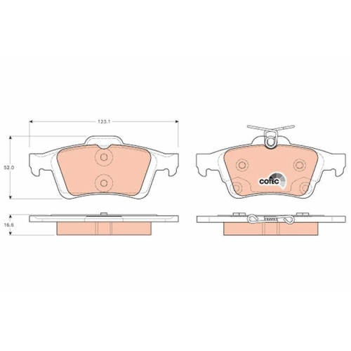 Brake Pad Set Disc Brake Trw GDB1938 Cotec for Ford (changan) Ford Usa Rear Axle