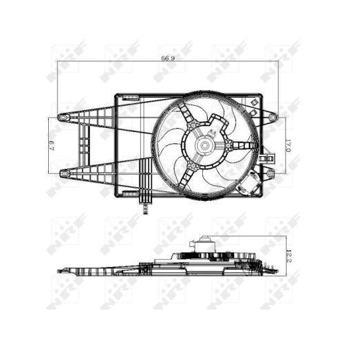 L&uuml;fter Motork&uuml;hlung Nrf 47243 f&uuml;r Fiat Lancia F&uuml;r Fahrzeuge Ohne Klimaanlage