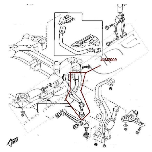 Lenker Radaufh&auml;ngung Red-line 40MZ009 f&uuml;r Mazda Vorderachse Links