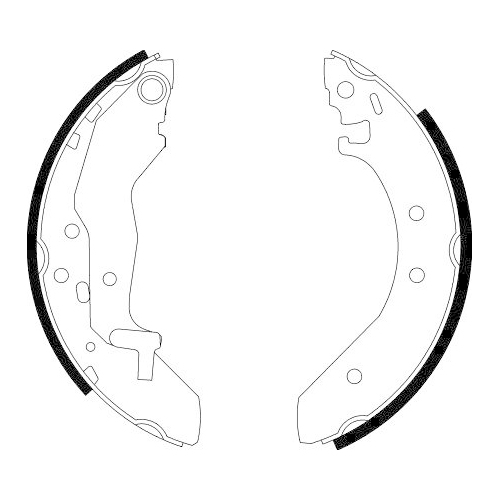 Bremsbackensatz Hella 8DB 355 001-321 f&uuml;r Austin Honda Hinterachse
