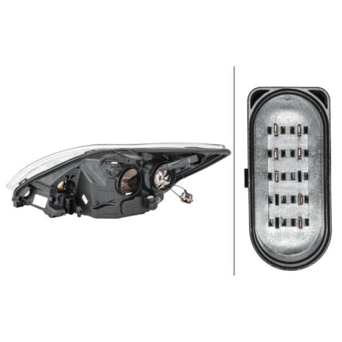 Hauptscheinwerfer Hella 1EE 354 257-021 f&uuml;r Ford Rechts