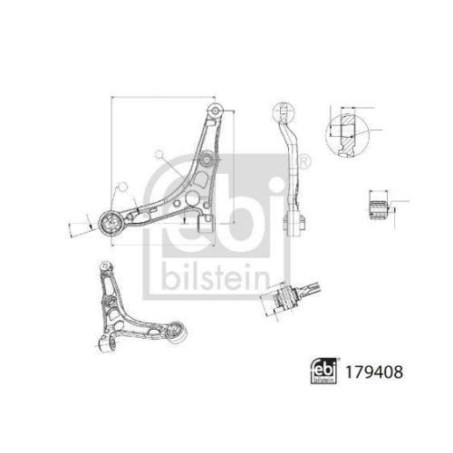 Lenker Radaufh&auml;ngung Febi Bilstein 179408 f&uuml;r Citro&euml;n Fiat Opel Peugeot Vauxhall