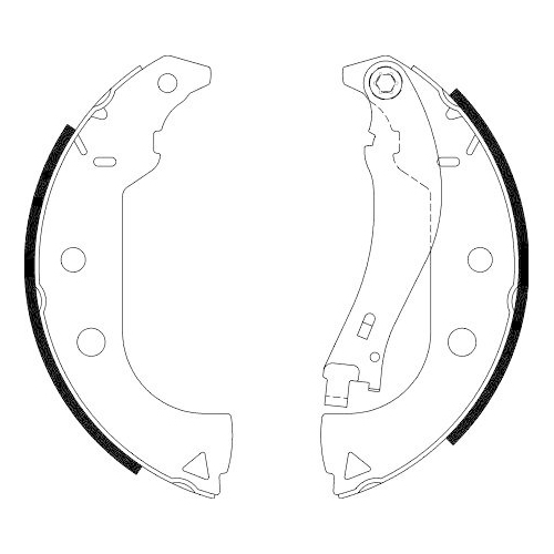 Bremsbackensatz Hella 8DB 355 002-911 für Fiat Ferrari Hinterachse