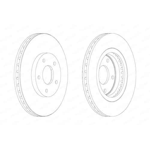 2 Bremsscheibe FERODO DDF1589 PREMIER f&uuml;r NISSAN, Vorderachse