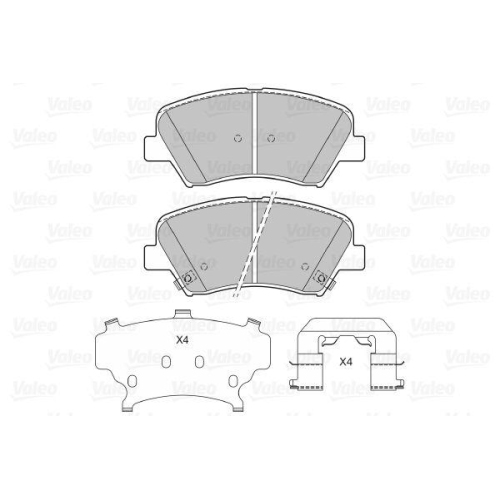 Bremsbelagsatz Scheibenbremse Valeo 601294 f&uuml;r Hyundai Kia Naza Inokom