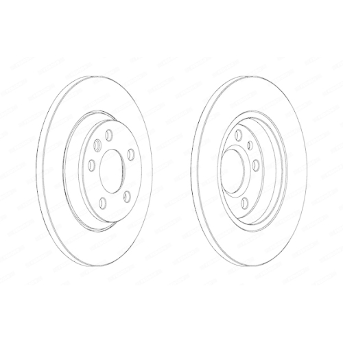 Brake Disc Ferodo DDF1158 Premier for Ford Seat VW Vag Rear Axle