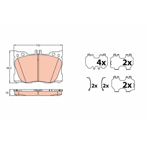 Bremsbelagsatz Scheibenbremse Trw GDB2150 f&uuml;r Mercedes Benz Mercedes Benz