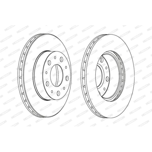 2 Bremsscheibe FERODO DDF1171 PREMIER f&uuml;r Citro&euml;n FIAT PEUGEOT Citro&euml;n/PEUGEO