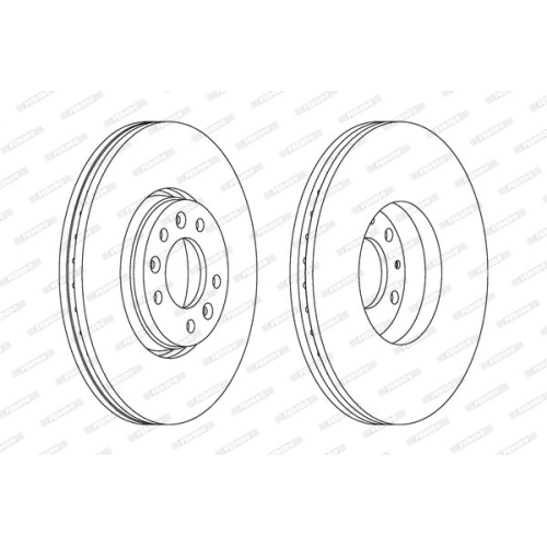 2 Bremsscheibe FERODO DDF1615 PREMIER für Citroën FIAT PEUGEOT, Vorderachse