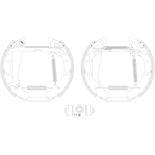 Bremsbackensatz Hella 8DB 355 004-981 Shoe Kit Pro f&uuml;r Audi Seat Skoda VW