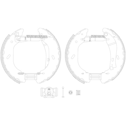 Bremsbackensatz Hella 8DB 355 005-071 Shoe Kit Pro f&uuml;r Ford Hinterachse