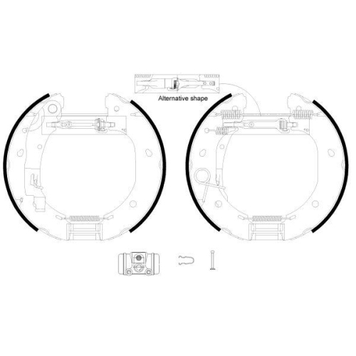 Bremsbackensatz Hella 8DB 355 005-091 Shoe Kit Pro f&uuml;r Citro&euml;n Fiat Peugeot
