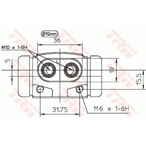Radbremszylinder Trw BWD195 f&uuml;r Ford Mazda Hinterachse Hinterachse Links