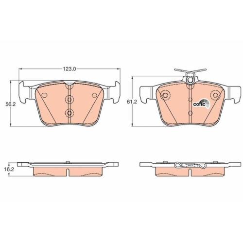 Bremsbelagsatz Scheibenbremse Trw GDB1957 Cotec für Seat Skoda VW Audi (faw)