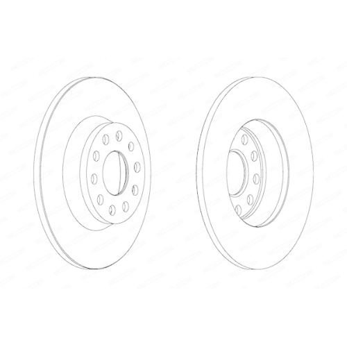 2 Bremsscheibe FERODO DDF1306 PREMIER f&uuml;r AUDI SEAT SKODA VW VAG, Hinterachse