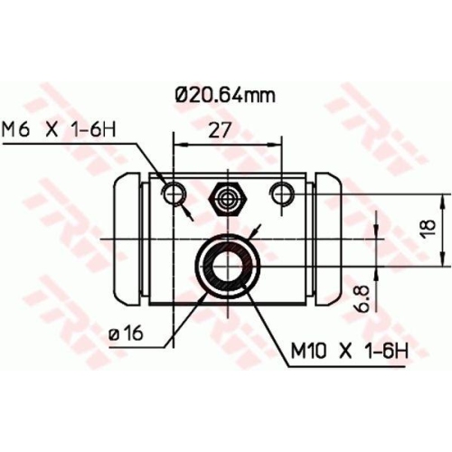 Radbremszylinder Trw BWF307 f&uuml;r Fiat Hinterachse