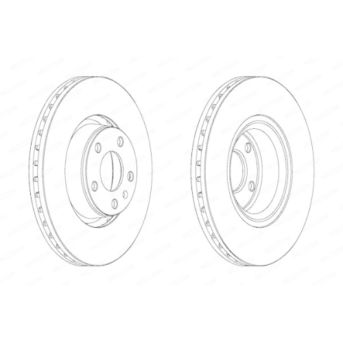 Ferodo 1X Bremsscheibe Vorderachse Premier Coat+ Disc f&uuml;r Audi Vag