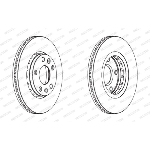 2 Bremsscheibe FERODO DDF1728 PREMIER f&uuml;r NISSAN RENAULT DACIA, Vorderachse