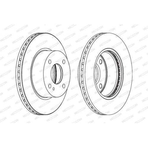 2 Bremsscheibe FERODO DDF1740 PREMIER f&uuml;r FORD, Vorderachse