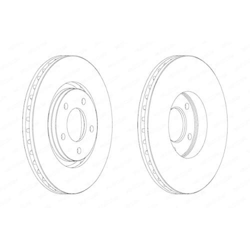2 Bremsscheibe FERODO DDF1372 PREMIER f&uuml;r CHRYSLER DODGE, Vorderachse