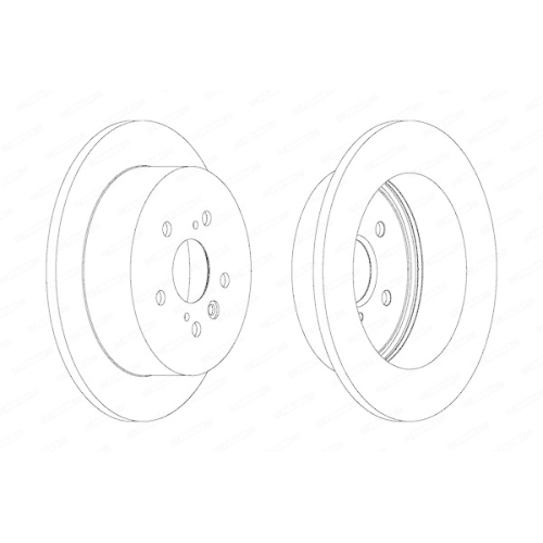 Bremsscheibe Ferodo DDF1380 Premier f&uuml;r Toyota Hinterachse