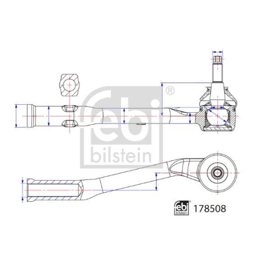 Spurstangenkopf Febi Bilstein 178508 f&uuml;r Citro&euml;n Vorderachse Rechts