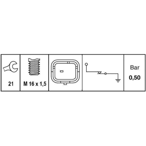 &Ouml;ldruckschalter Hella 6ZL 009 600-041 f&uuml;r Bmw Citro&euml;n Fiat Ford Lancia Mazda DS