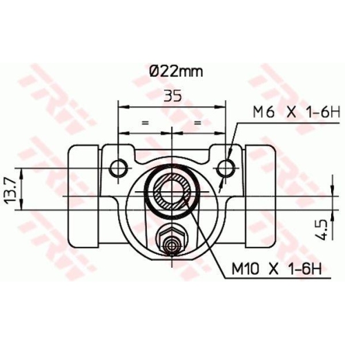 Radbremszylinder Trw BWH375 f&uuml;r Fiat Hinterachse