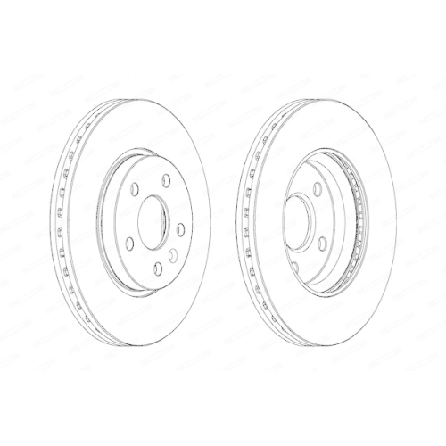 2 Bremsscheibe FERODO DDF1869 PREMIER f&uuml;r CHRYSLER OPEL VAUXHALL CHEVROLET