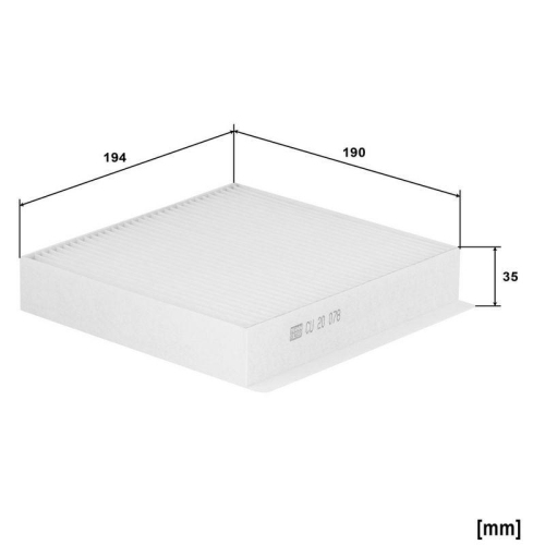 Filter Innenraumluft Mann-filter CU 20 078 f&uuml;r MG Saic Motor Huizhong
