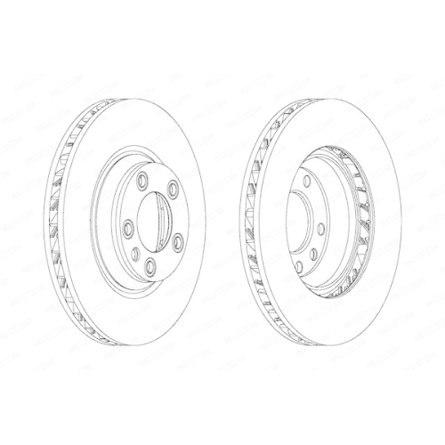 Ferodo 1X Bremsscheibe Vorderachse Premier f&uuml;r Audi Porsche VW Rechts