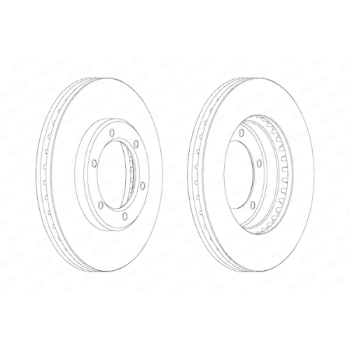 Bremsscheibe Ferodo DDF1441 Premier f&uuml;r Toyota Vorderachse