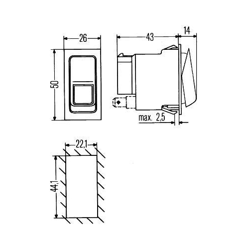 Hazard Warning Light Switch Hella 6HH 007 832-281 for Liebherr Kubota Manitou