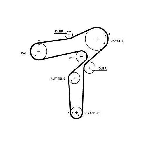 Water Pump & Timing Belt Kit Gates KP15706XS Powergrip&trade; for Alfa Romeo Jeep