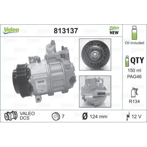 Kompressor Klimaanlage Valeo 813137 Valeo Origins New Oe Technologie für