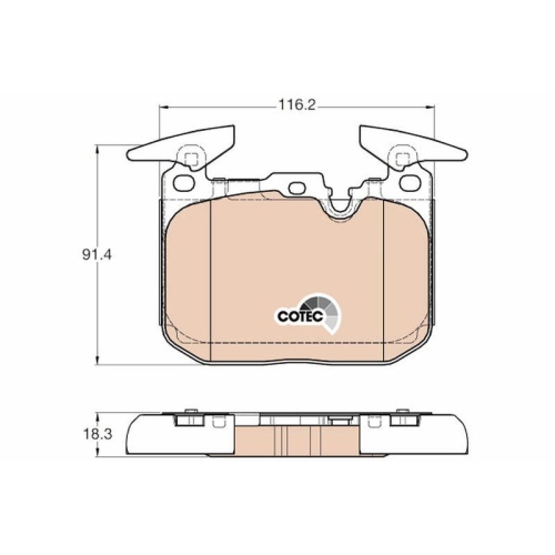 Bremsbelagsatz Scheibenbremse Trw GDB1943 Cotec f&uuml;r Bmw Vorderachse