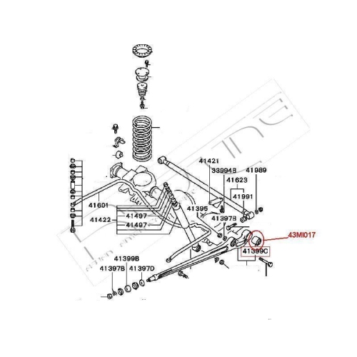 Lagerung Lenker Red-line 43MI017 f&uuml;r Mitsubishi Hyundai Hinterachse
