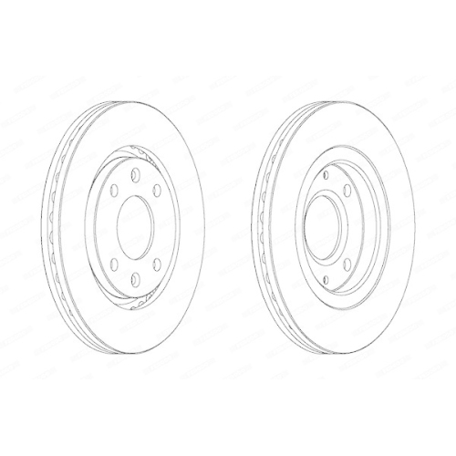 Brake Disc Ferodo DDF870 Premier for Citro&euml;n Peugeot Citro&euml;n/peugeot Front Axle