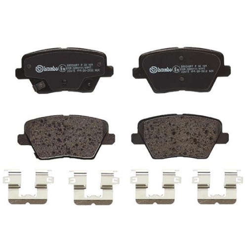 Bremsbelagsatz Scheibenbremse Brembo P30109 Prime Line f&uuml;r Hyundai Hinterachse