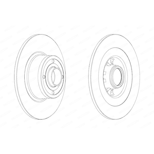 Bremsscheibe Ferodo DDF1443C-1 Premier f&uuml;r Hinterachse